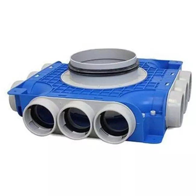 Vent-Axia Uniflexplus underfördelningsskåp 12 x Ø 69 mm sidoanslutning med tapp Ø 125 mm