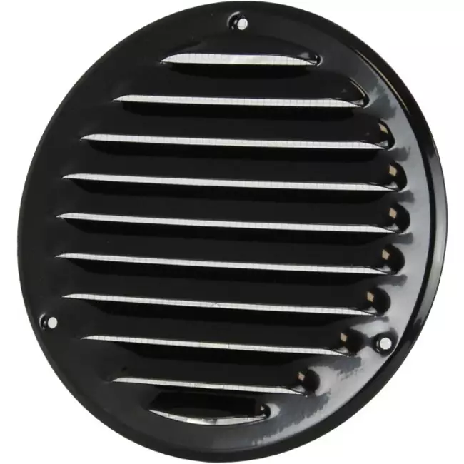Runt ventilationsgaller av metall Ø 125 mm, svart - MR125M – RAL9005