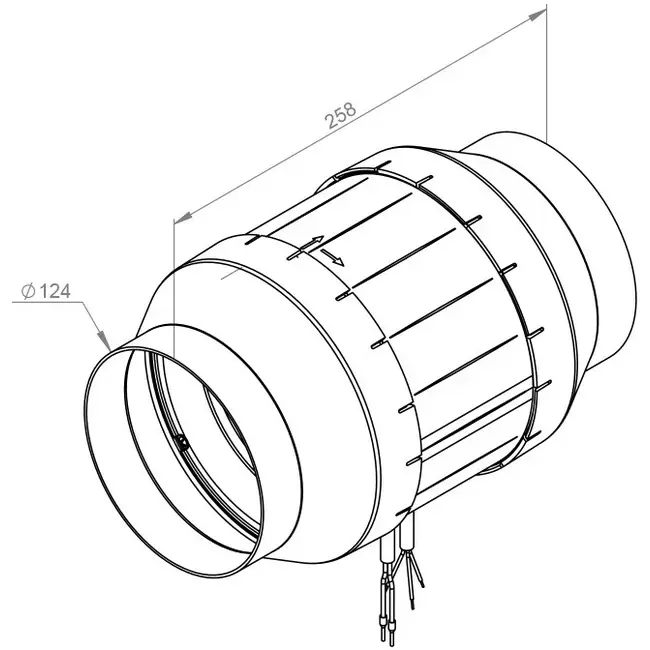 Rörfläkt 125 mm Mixed-flow ETAMASTER - EM 125L EC 01