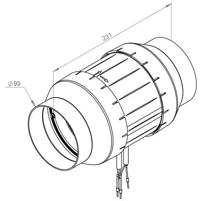 Rörfläkt 100 mm Mixed-flow ETAMASTER - EM 100L EC 02