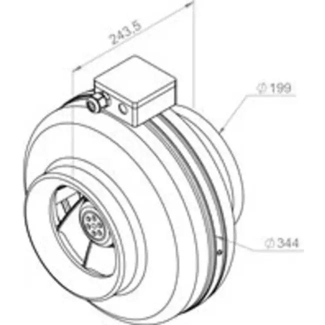 Ruck rörfläkt 1040m³/h – Ø 200 mm + elektronisk variabel styrning 1,0 A