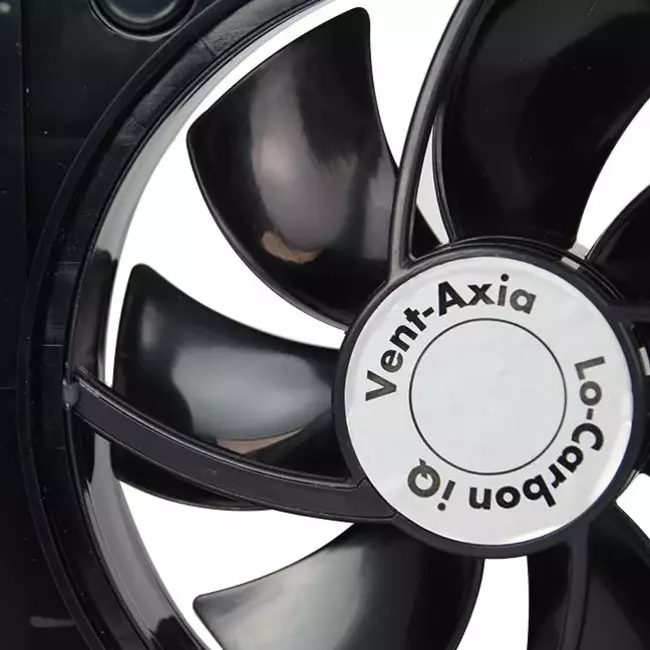 Vent-Axia Lo-Carbon iQ platte design badrumsfläkt SVART Ø 100 - 125 mm
