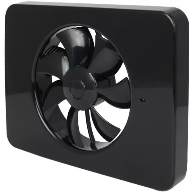 Vent-Axia Lo-Carbon iQ platte design badrumsfläkt SVART Ø 100 - 125 mm