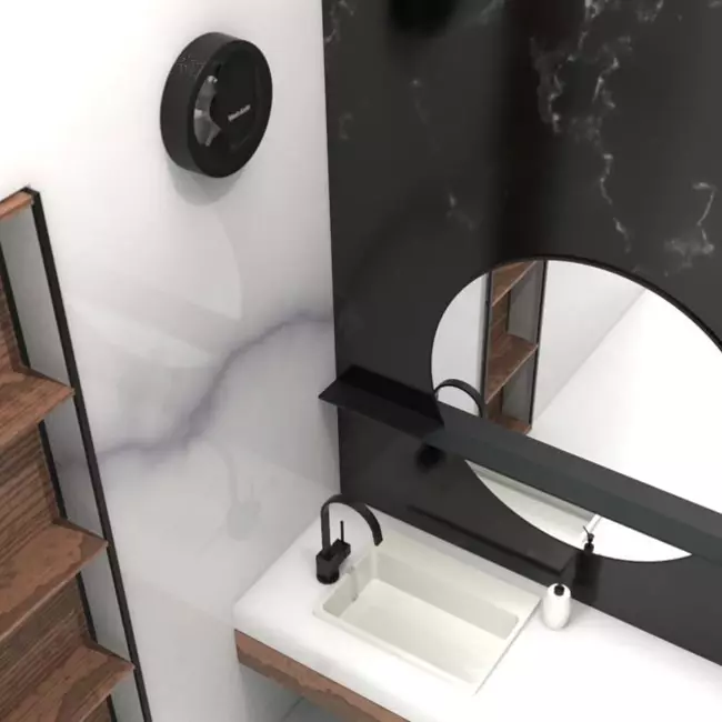 Badrumsfläkt Svara med timer, fukt- och ljussensor 100–125 mm (appstyrd) SVART