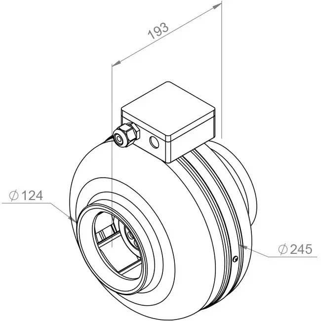 Rörfläkt 125 mm centrifugal - RS 125L 20