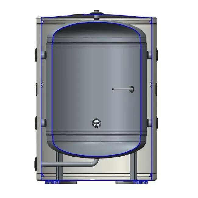 Buffertank i rostfritt stål Duplex 100L med 2KW-motstånd