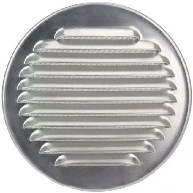 Runt ventilationsgaller inkl. monteringshylsa Ø 180 mm aluminium – DWRA180S