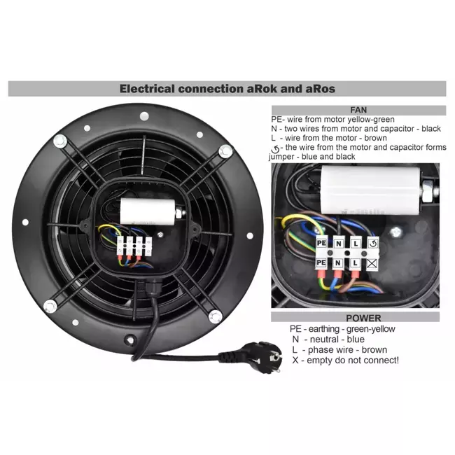 Rund axialfläkt 350 mm – 2450 m³/h – aRos