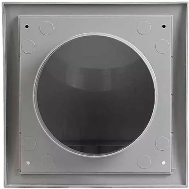 Fasadgaller med backspjäll 150x150 mm diameter 100 mm, grått - ND10FVP