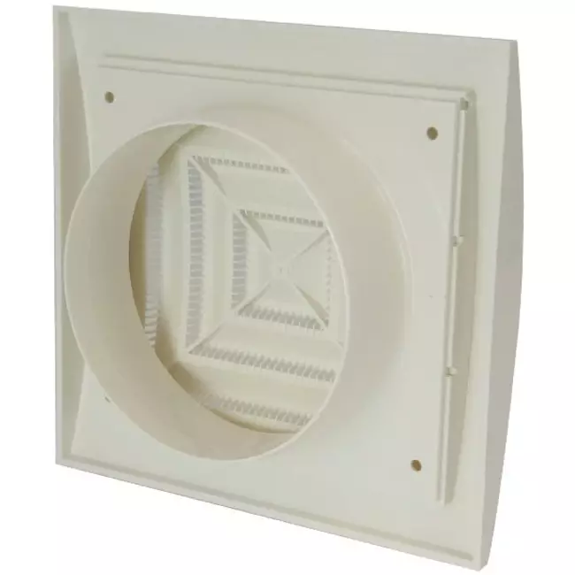 Kvadratisk takdiffusor 150x150 diameter: 100, vit  - ND10G