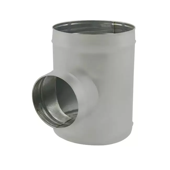 T-stycke i spiral, diameter 315 mm - 100 mm (90 grader) (sendzimirförzinkat) RAL7035