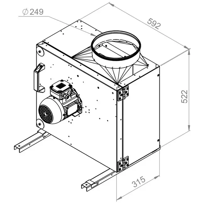 Boxfläkt rökgas F400 - MPS 250 D2 F4 30