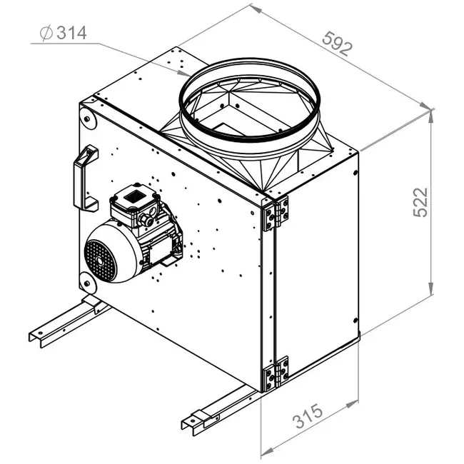 Boxfläkt rökgas F400 - MPS 280 D2 F4 30
