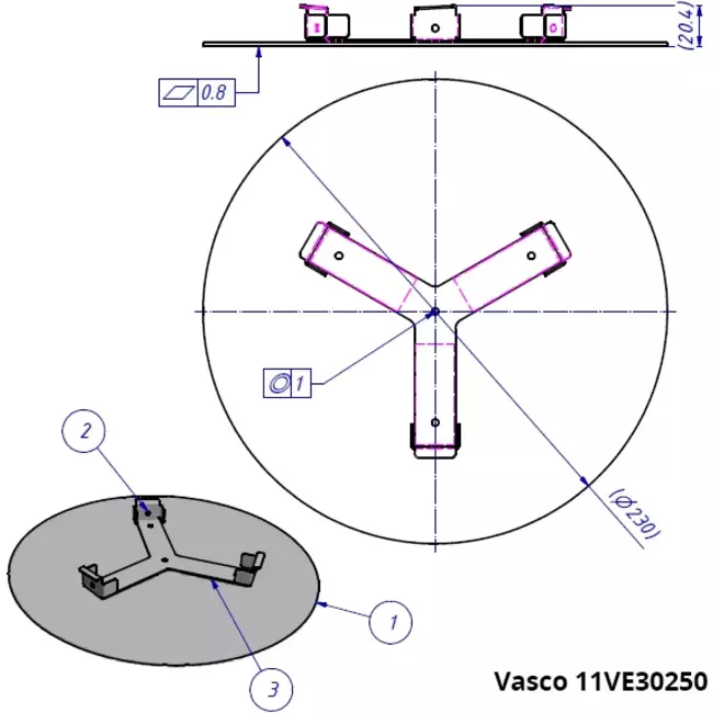 Vasco designtak- eller väggventil deluxe rund (inkl. smiley)