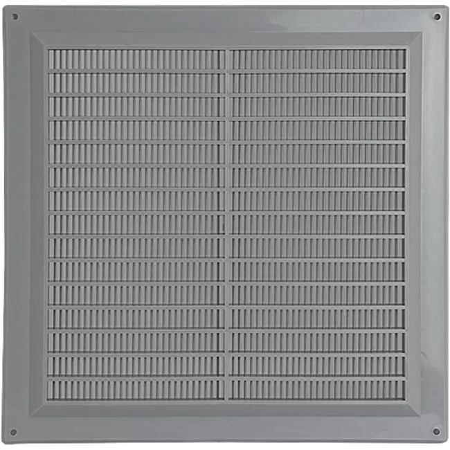 Fyrkantigt ventilationsgaller med grill 250x250, grått