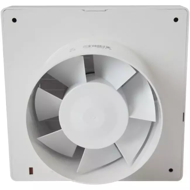 Badrumsfläkt Ø 120 mm, vit, med automatisk stängningsventil och timer – lyxmodell X120ZT