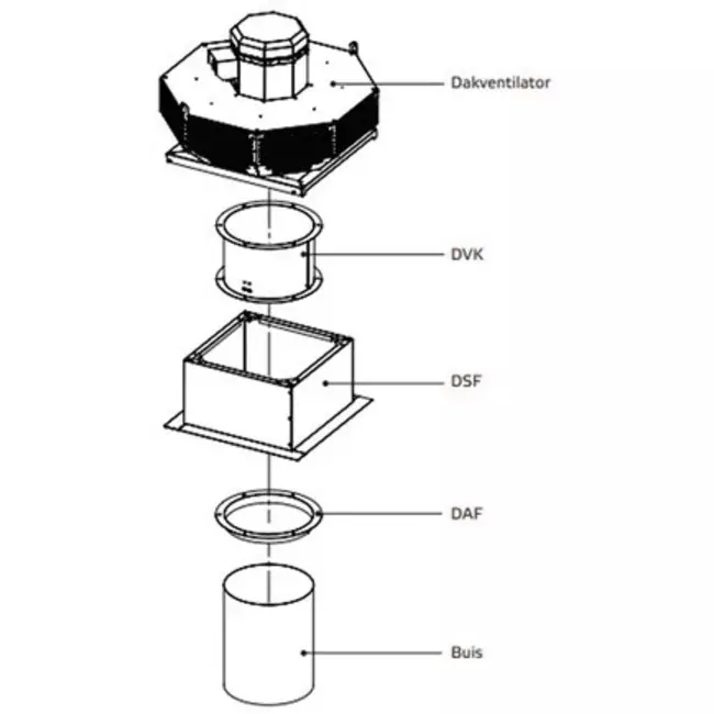 Takfläkt vertikal metall - DVL 560 D4 RK 01