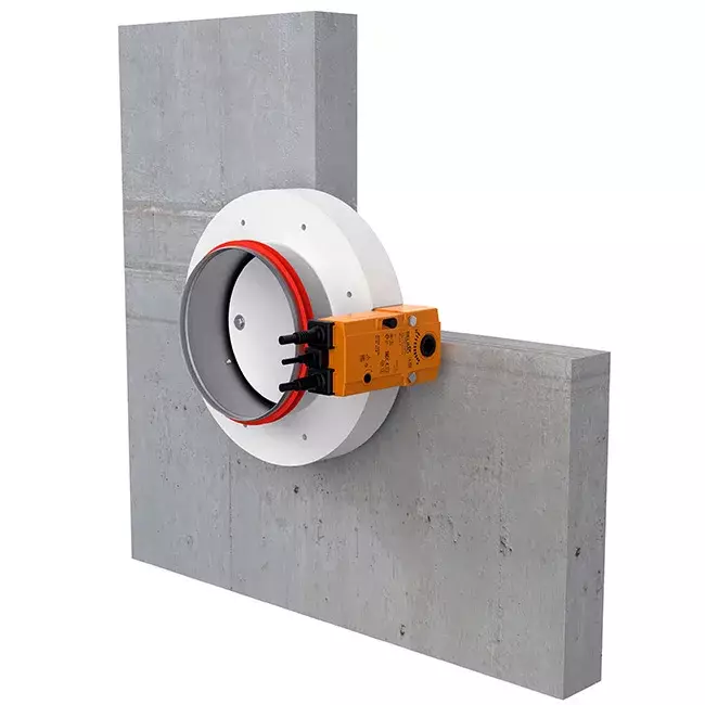 Brandspjäll rund kompakt 200 mm servomotor 24V - E-FDC DD M24 D200