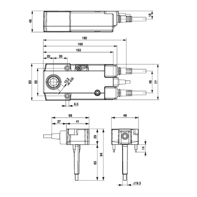 Brandspjällservomotor 24V, 4 Nm, öppna/stäng - E-BFL24 T