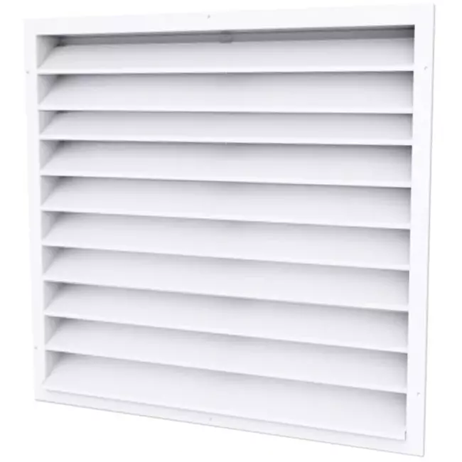 Ytterväggsgaller av aluminium 600x600 - RAL 9016