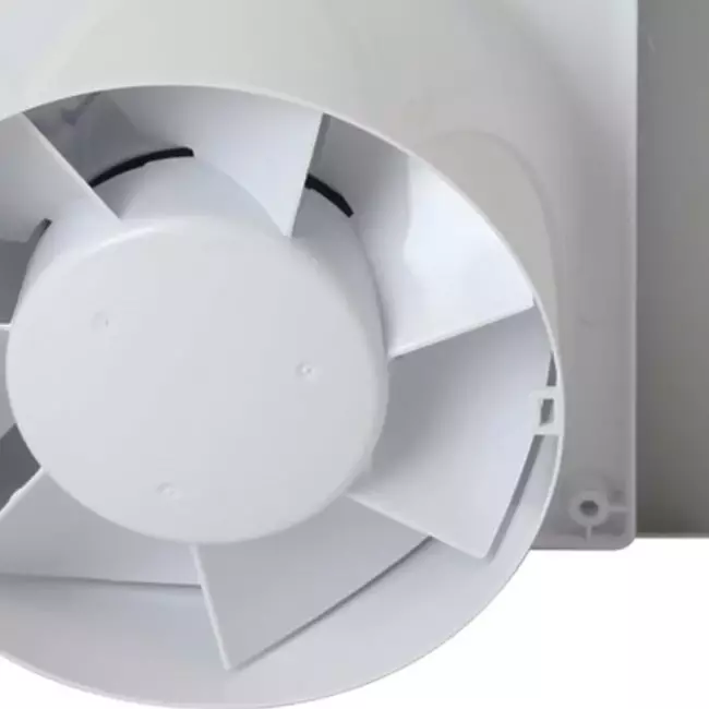 Badrumsfläkt Ø 100 mm – front av glas satinguld