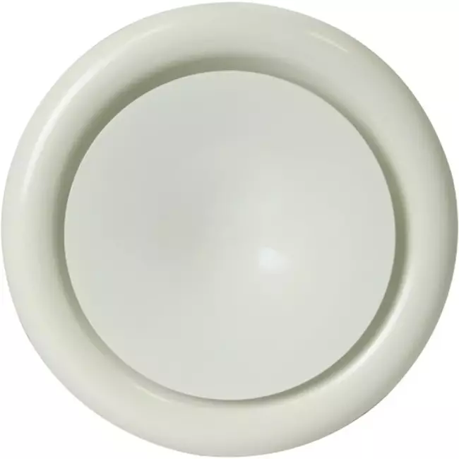 Matningsventil till fläkt av metall Ø 100 mm RAL 9010 med fjäderklämma - DVSC-P100