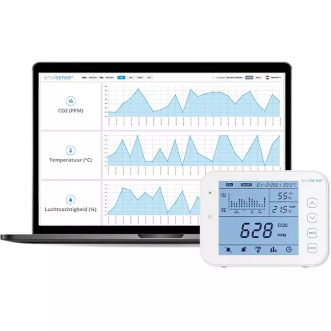 CO2-mätare EnviSense med dataloggare - inklusive digital instrumentpanel
