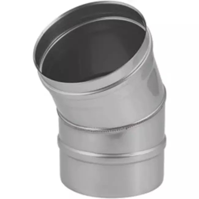 Rostfritt spisrör Ø 600 mm enkelväggig böj 30°
