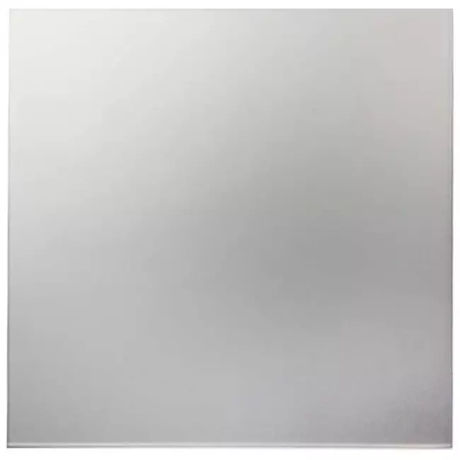 Badrumsfläkt Ø 100 mm med timer och fuktsensor – front av glas i satinsilver