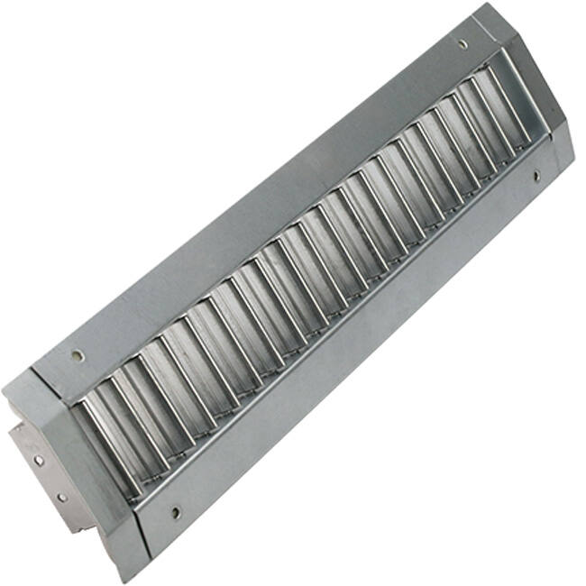 ClimaConnect kanalgaller, enkelriktningsjusterbart, 525 x 75 mm, för rör 160–400 mm – obelagt
