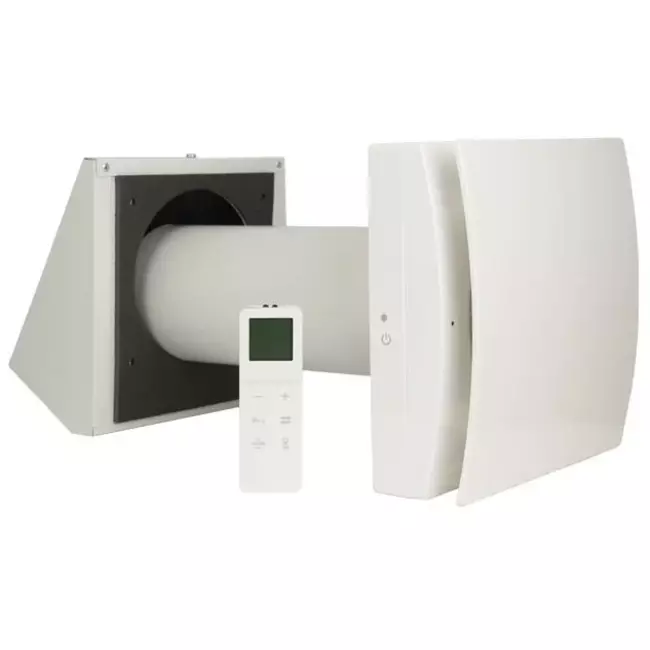 Decentraliserad WTW HRU vägg Ø150 med fjärrkontroll - 60 m³/h - HRU-WALL-RC-150-60-PEG