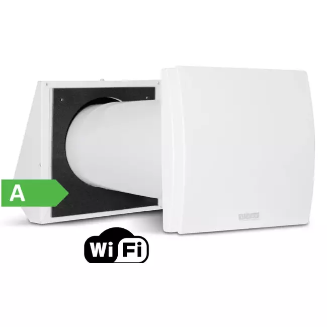 Decentraliserad WTW HRU-vägg med Wi-Fi-modul 60 m³/h - Ø150 - HRU-WALL-WI-150-60