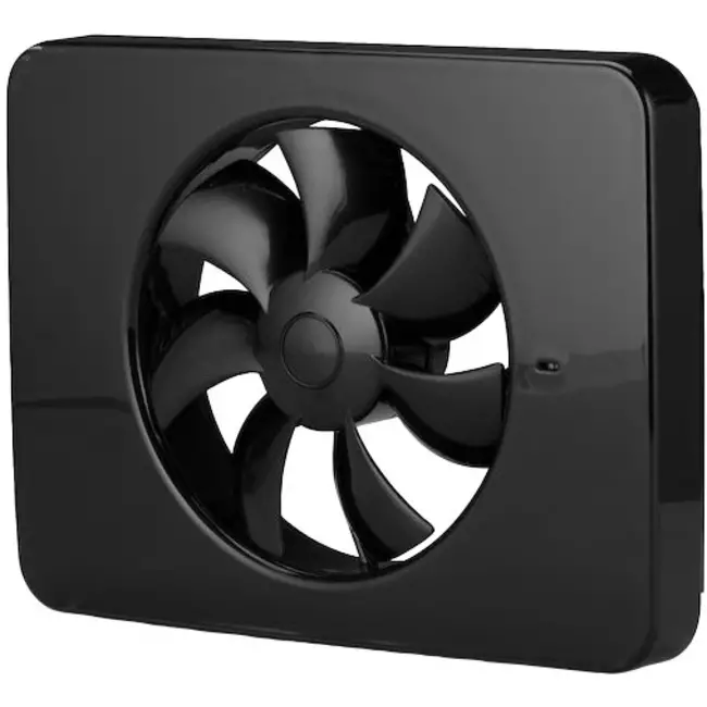 Vent-Axia Lo-Carbon iQ platte design badrumsfläkt SVART Ø 100 - 125 mm