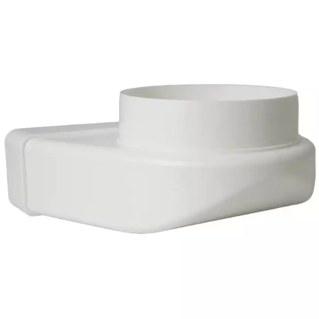 Rektangulär böj av plast vertikal 90°, Ø 125 mm - 220X55mm KLD25-125