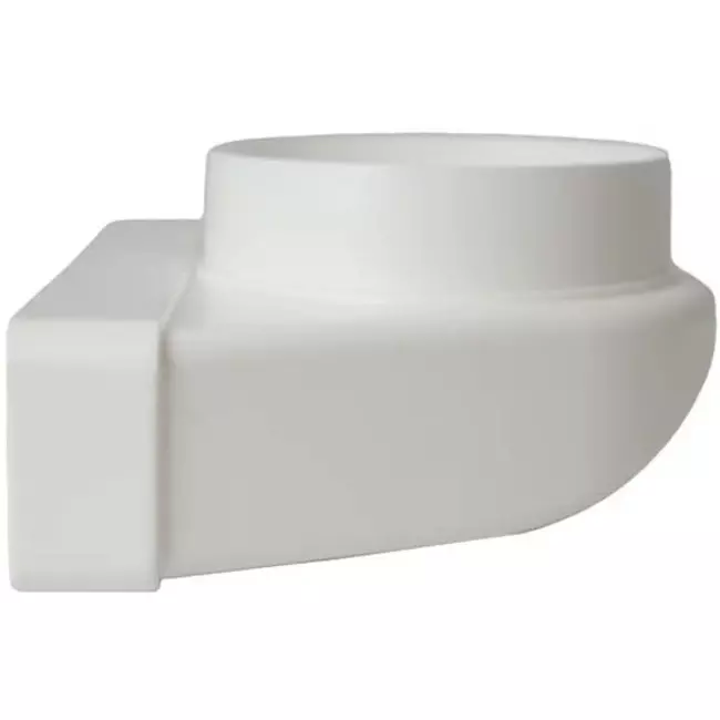 Rektangulär böj av plast vertikal 90°, Ø 125 mm - 220X55mm KLD25-125
