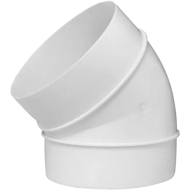 Rund 45° böj av plast, diameter: 100 mm AL100-45