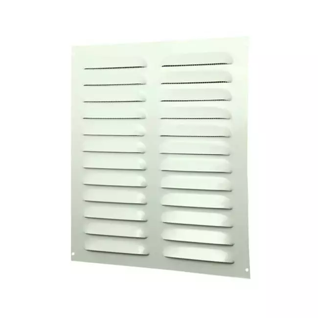 Rektangulärt spårgaller, metall 260x280, vit  - MR2628