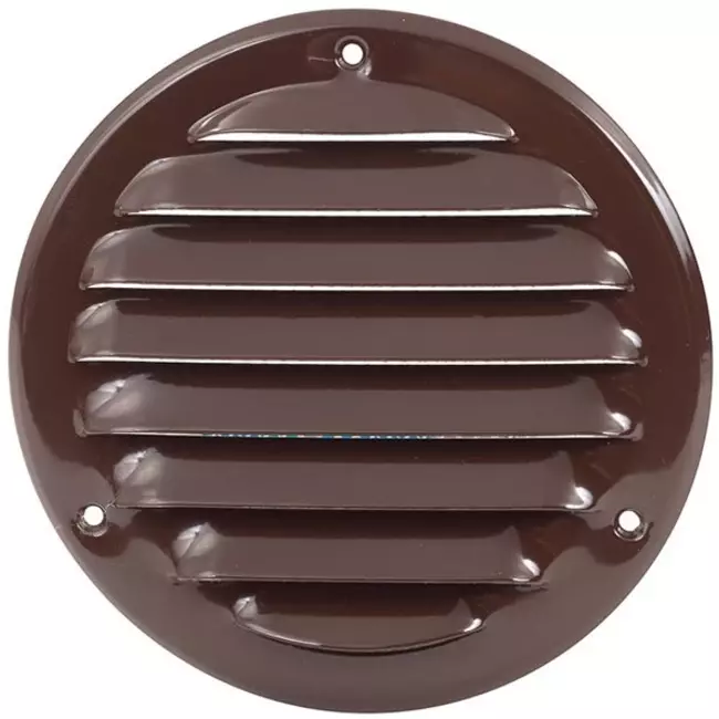 Runt ventilationsgaller av metall Ø 160 mm, brunt - MR160B – RAL8016