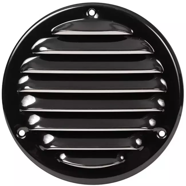 Runt ventilationsgaller av metall 100 mm svart - MR100M – RAL9005