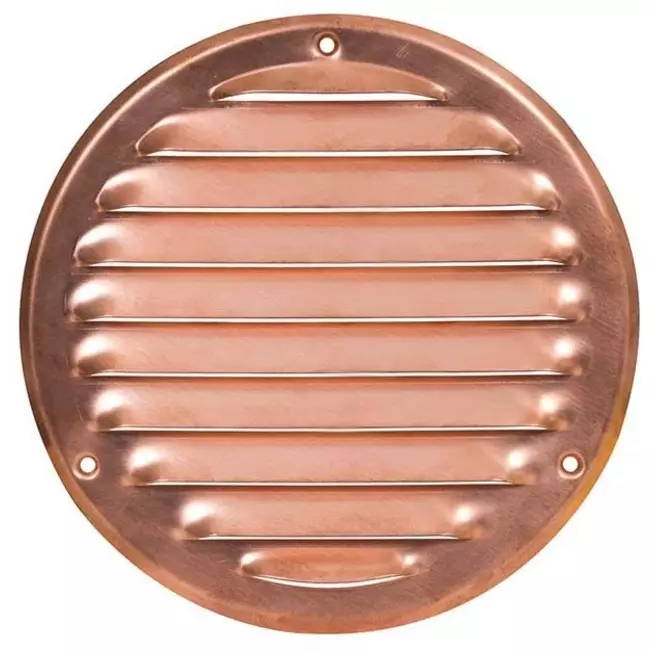 Runt ventilationsgaller av metall Ø 125 mm koppar - MR125Cu
