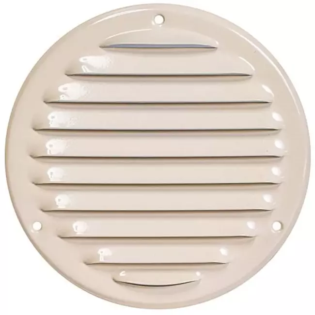 Runt ventilationsgaller av metall Ø 125 mm, beige - MR125Y – RAL1015