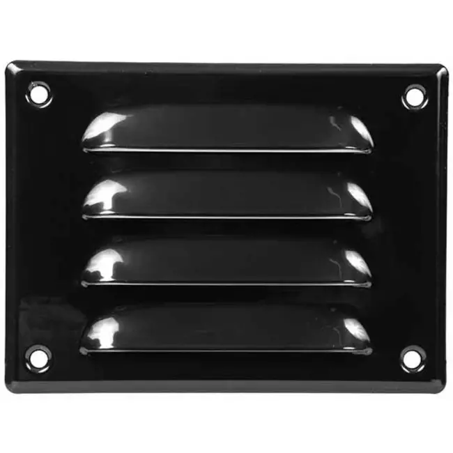 Fyrkantigt ventilationsgaller av metall 140x105 mm, svart - MR14105M - RAL9005