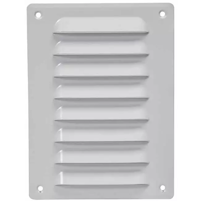 Rektangulärt spårgaller, metall 140x190, vit  - MR1419