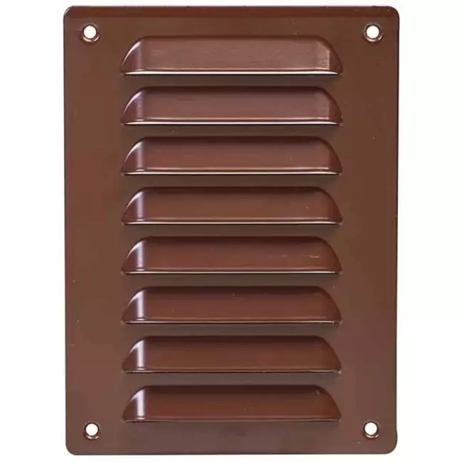 Fyrkantigt ventilationsgaller av metall 140x190 mm, brunt - MR1419B