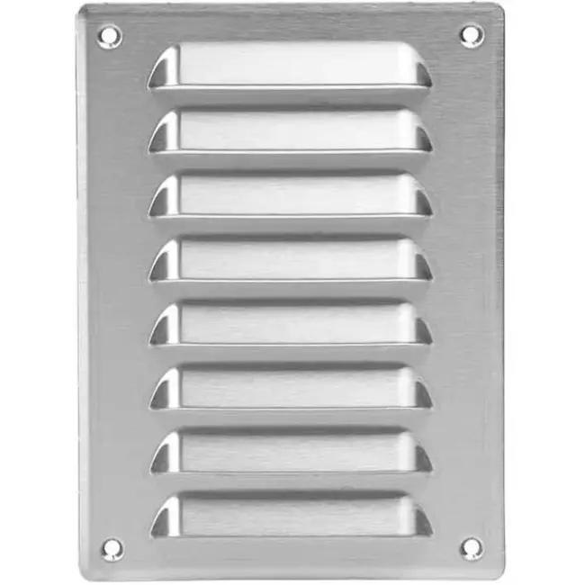 Fyrkantigt ventilationsgaller av metall 140x190 mm rvs- MR1419i