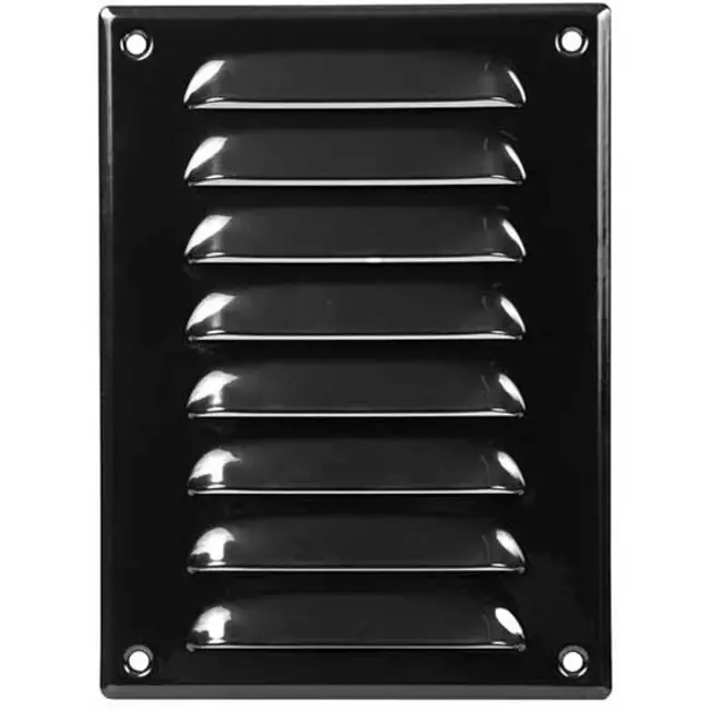 Fyrkantigt ventilationsgaller av metall 140x190 mm, svart - MR1419M - RAL9005
