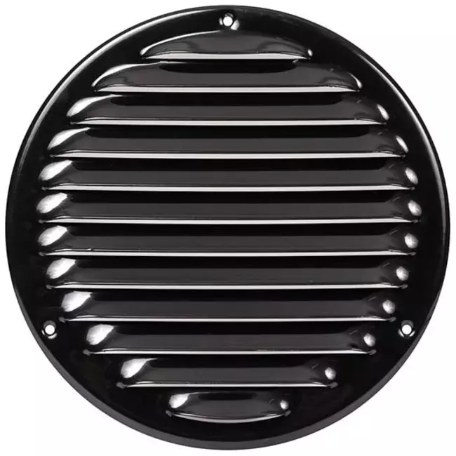 Runt ventilationsgaller av metall Ø 160 mm, svart - MR160M – RAL9005