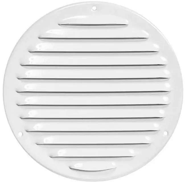 Ventilationsgaller av metall, rund Ø 160 mm,, vit  - MR160 - RAL9016