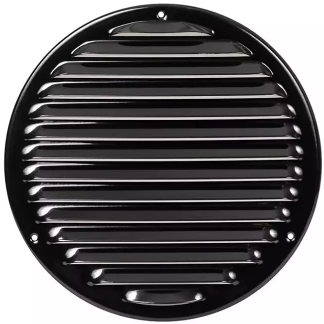 Runt ventilationsgaller av metall Ø 200 mm, svart - MR200M – RAL9005