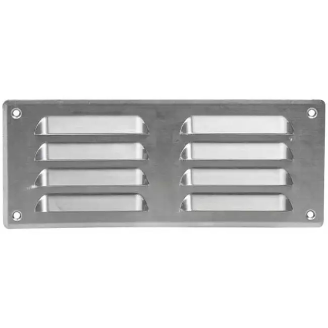 Fyrkantigt ventilationsgaller av metall 260x105 mm aluminium - MR26105Al